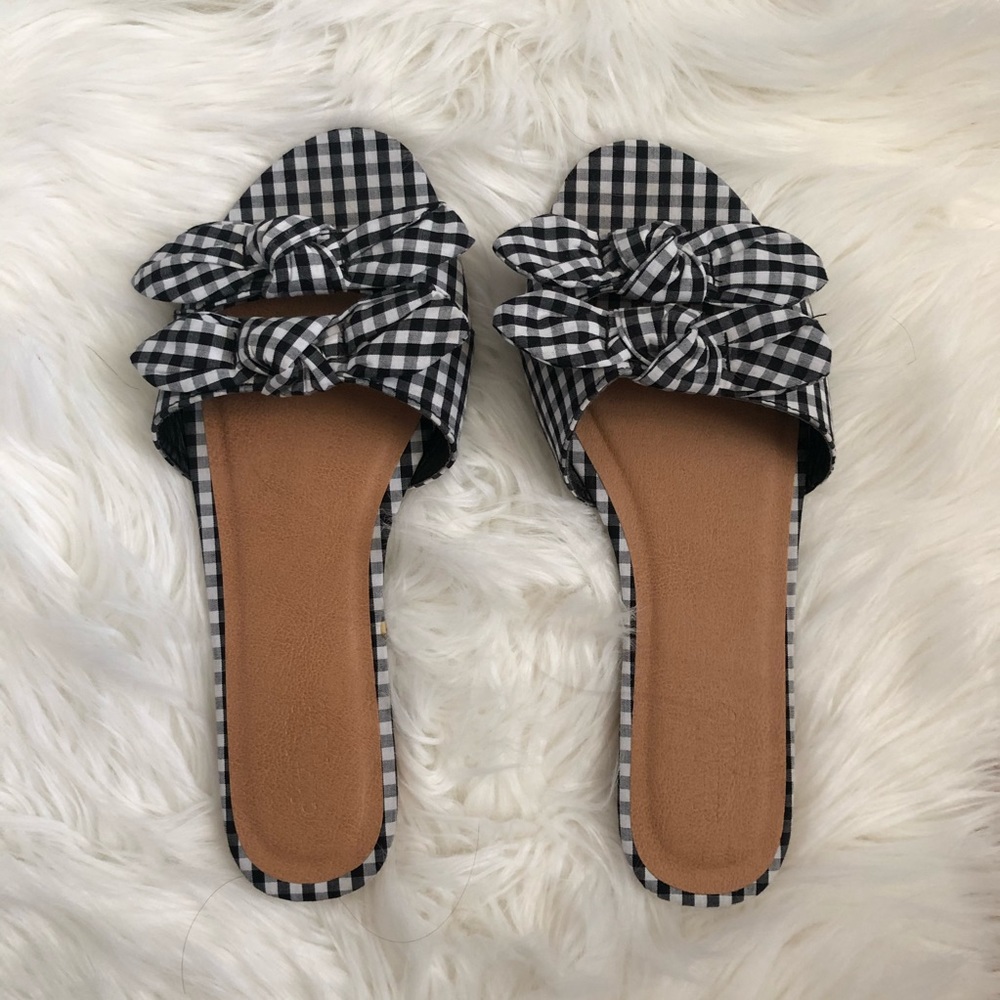 GINGHAM SLIPPERS